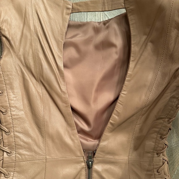 NWOT Mackage Faux Leather Lace Up Dress - Picture 11 of 11
